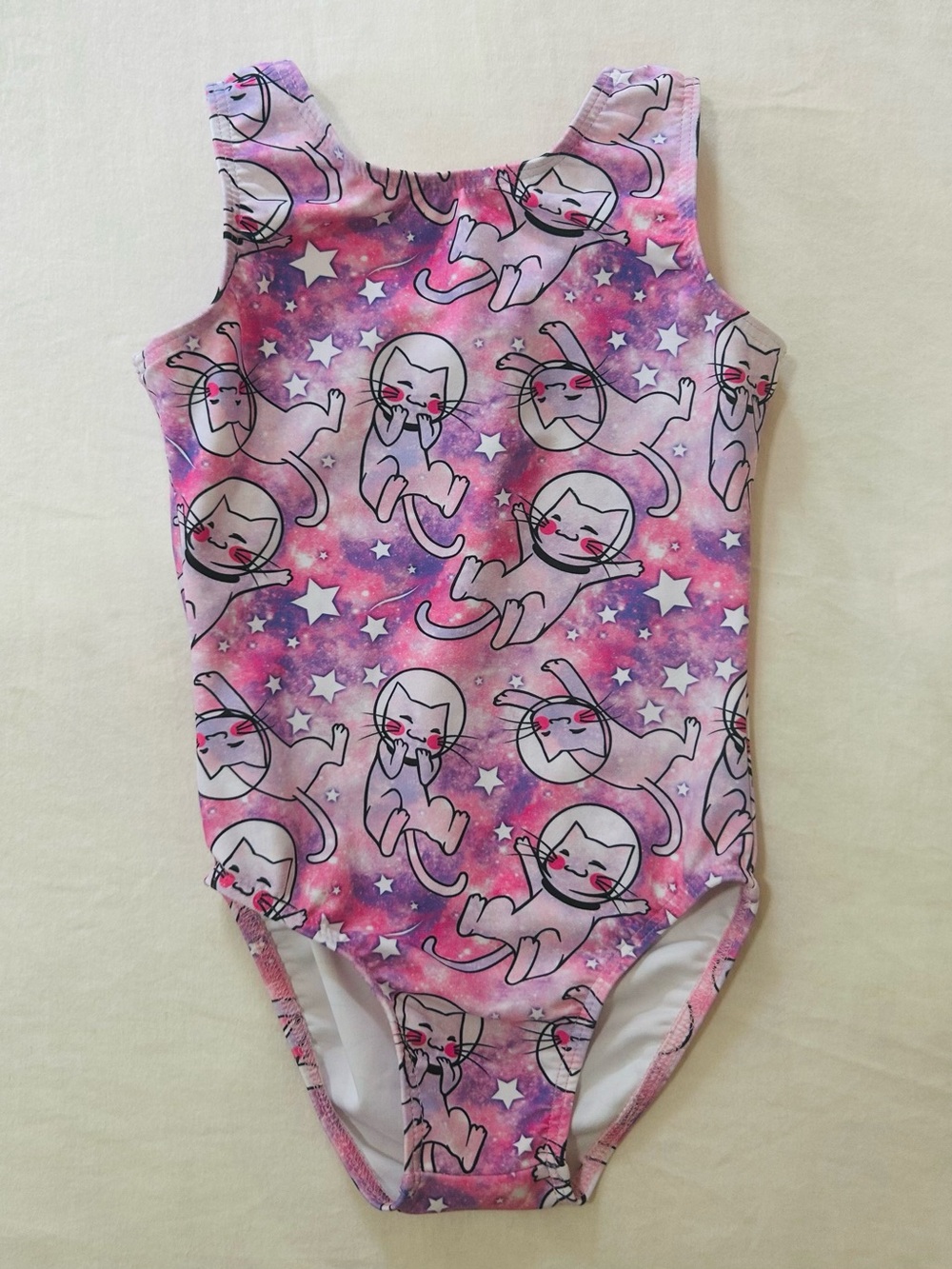 Destira Galaxy Space Cats Gymnastics Leotard Pink Purple CXS 4T 5